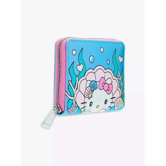 Loungefly Sanrio Hello Kitty Mermaid Metallic Zip Wallet - Picture 3 of 5